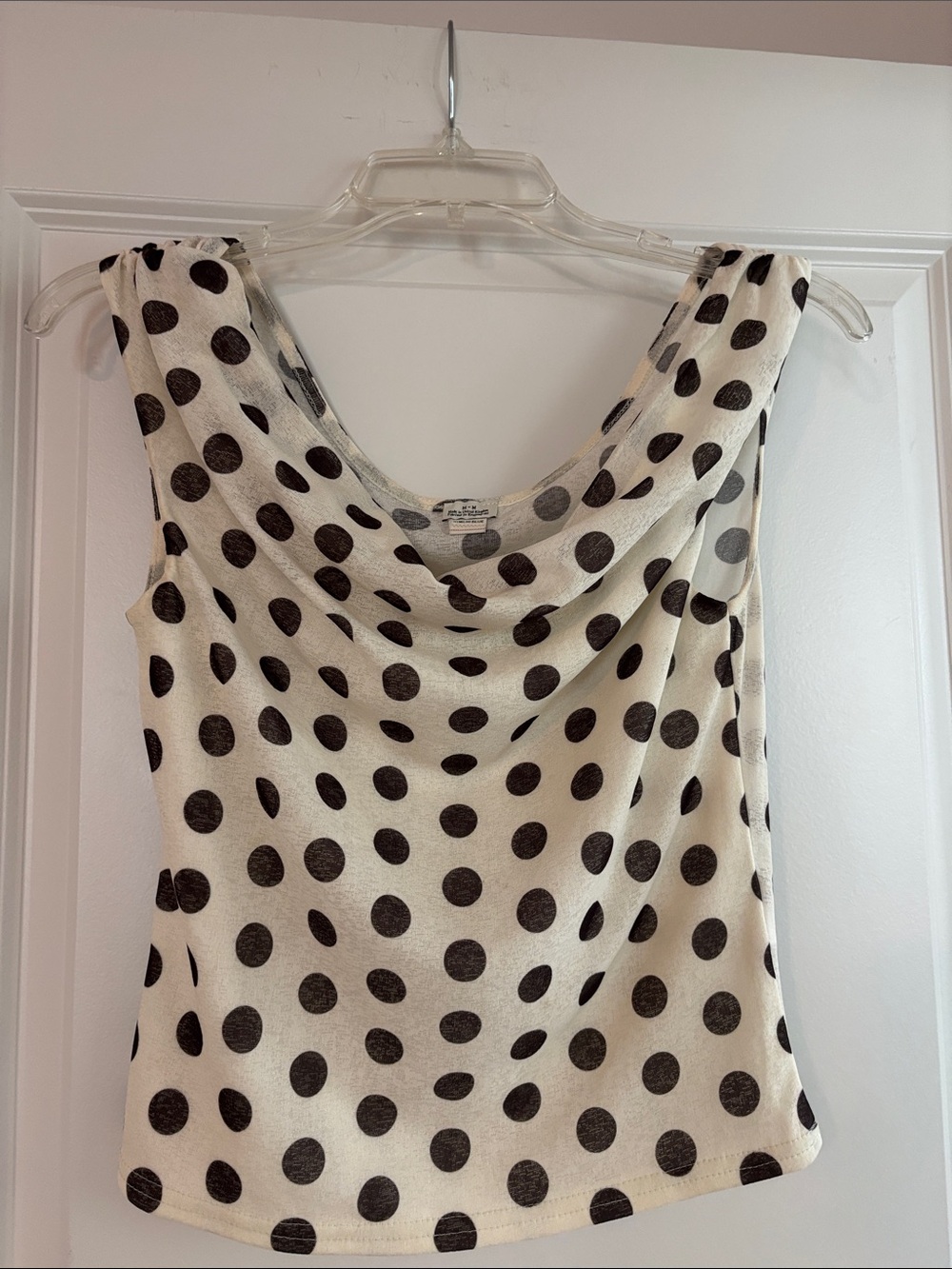 Kimchi Blue Black Polka Dot Tank Top on Cream